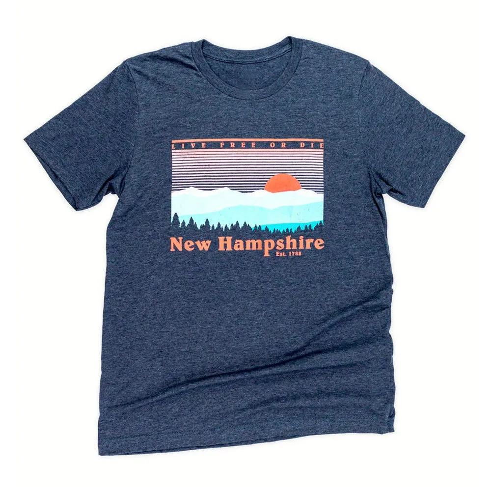 NH Skyline T-shirt- Heather Navy