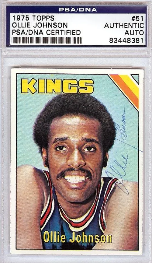 Ollie Johnson Autographed 1975 Topps Card #51 Kansas City Kings PSA/DNA #83448381