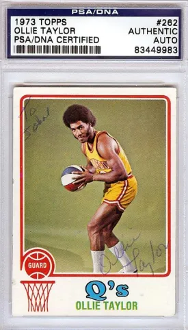 Ollie Taylor Autographed 1973 Topps Card #262 San Diego Conquistadors "To John" PSA/DNA #83449983