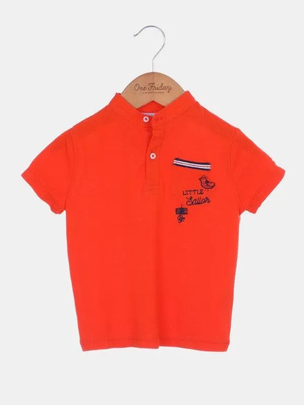 One Friday Orange Little Printed T-shirt