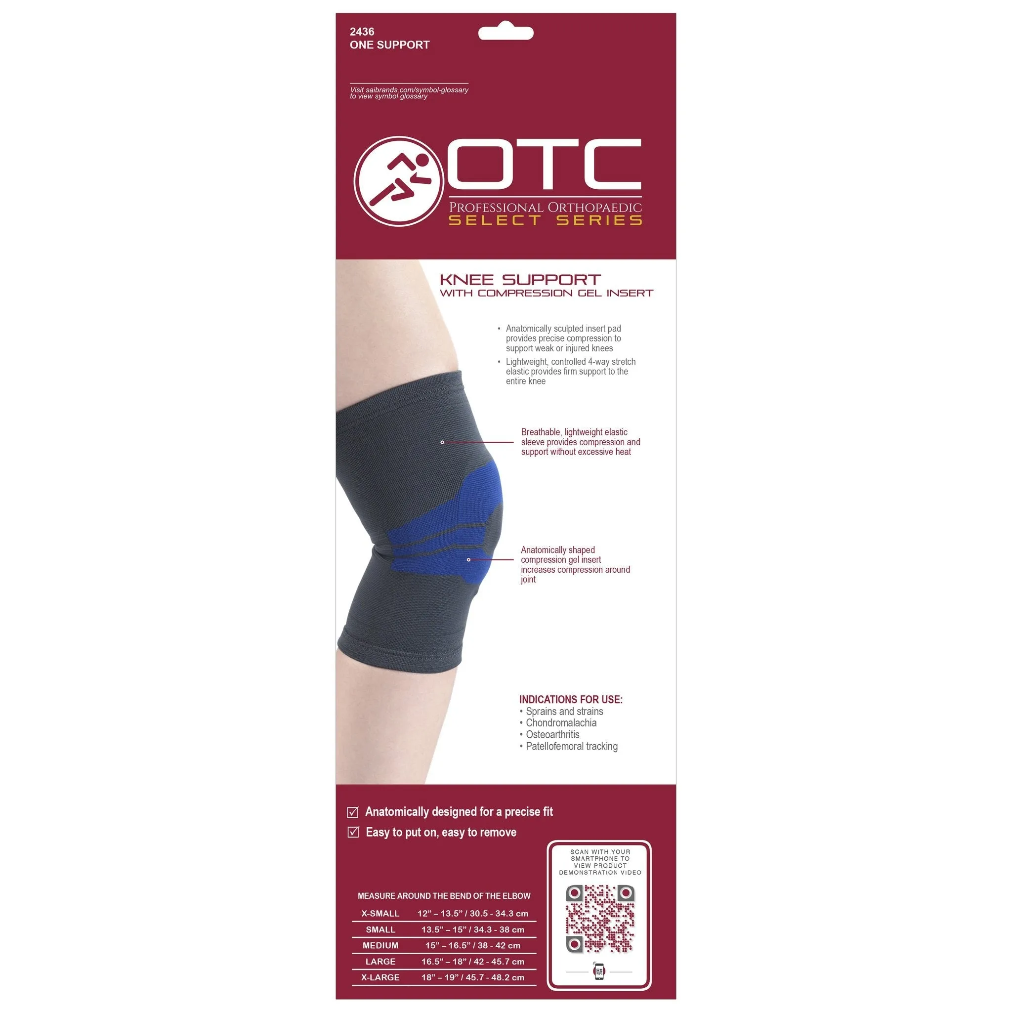 OTC KNEE SUPP W/ GEL INSERT-2436 - clearance