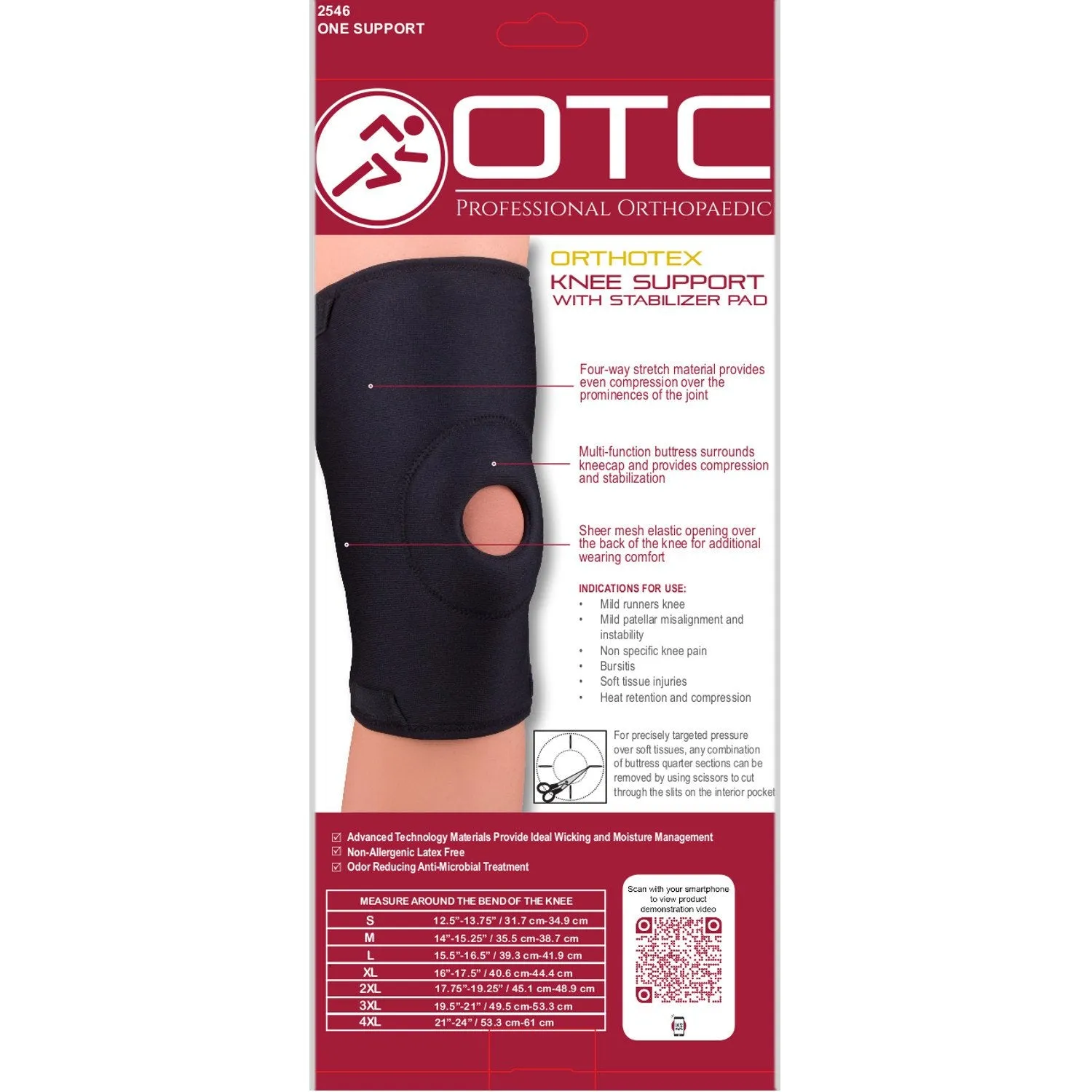 OTC KNEE SUPPORT ORTH W/ PAD - 2546