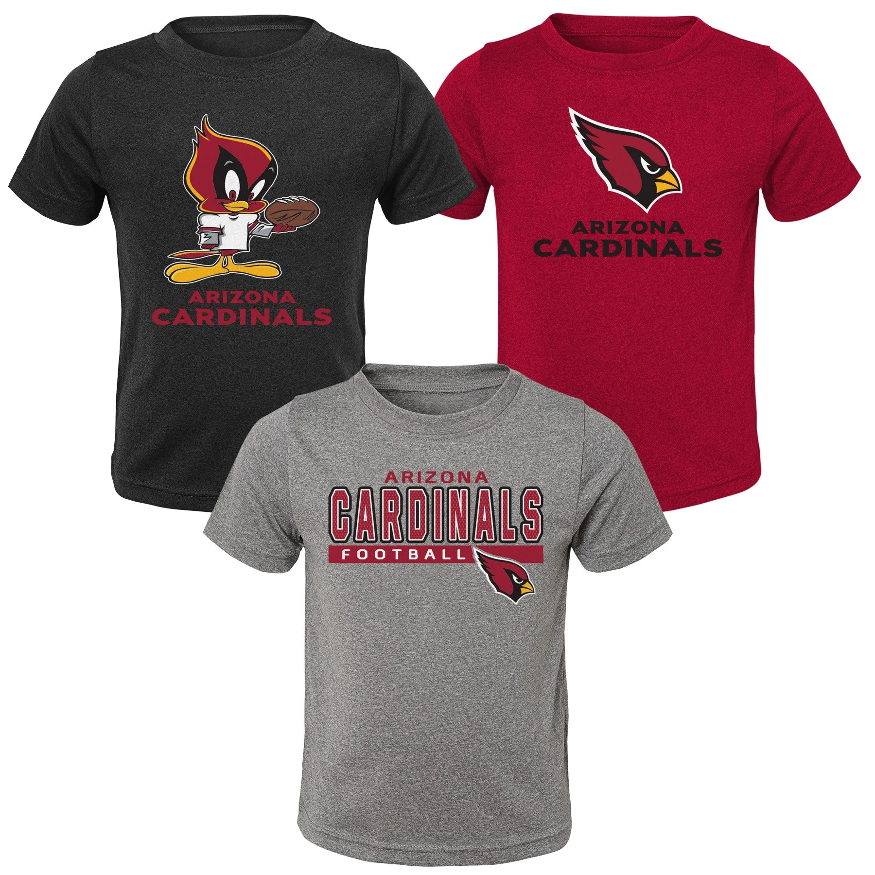 Outerstuff NFL Toddler Arizona Cardinals 3-Pack Short Sleeve T-Shirts Set