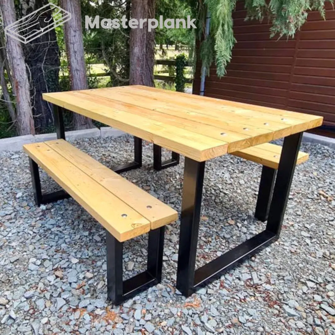 Outside/inside dining table with benches