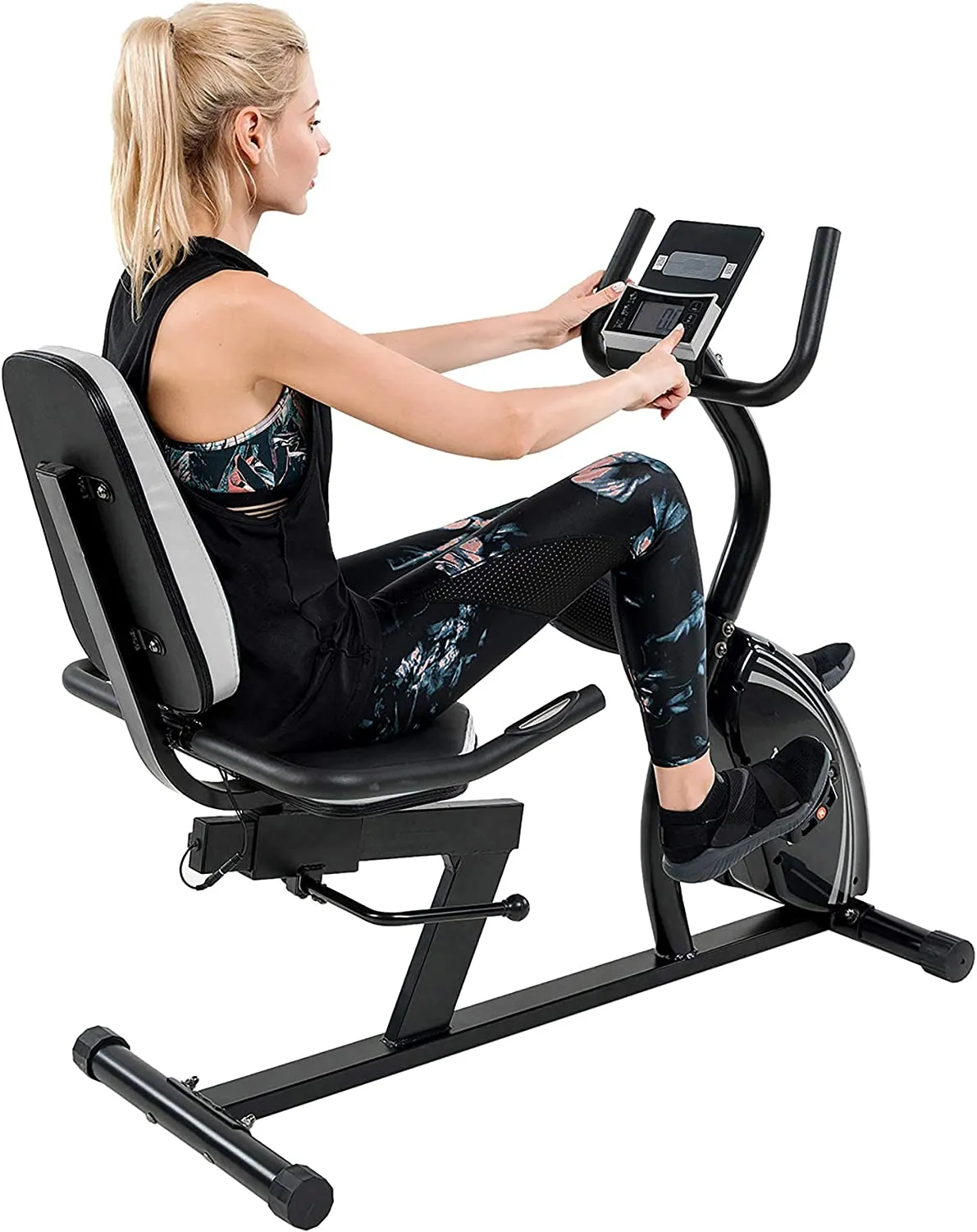 Recumbent Exercise Bike for Adults Seniors - Cardio Workout at Home with Magnetic Resistance, 380 lbs Weight Capacity, LED Monitor, Bluetooth Connectivity and Pulse Rate Monitoring