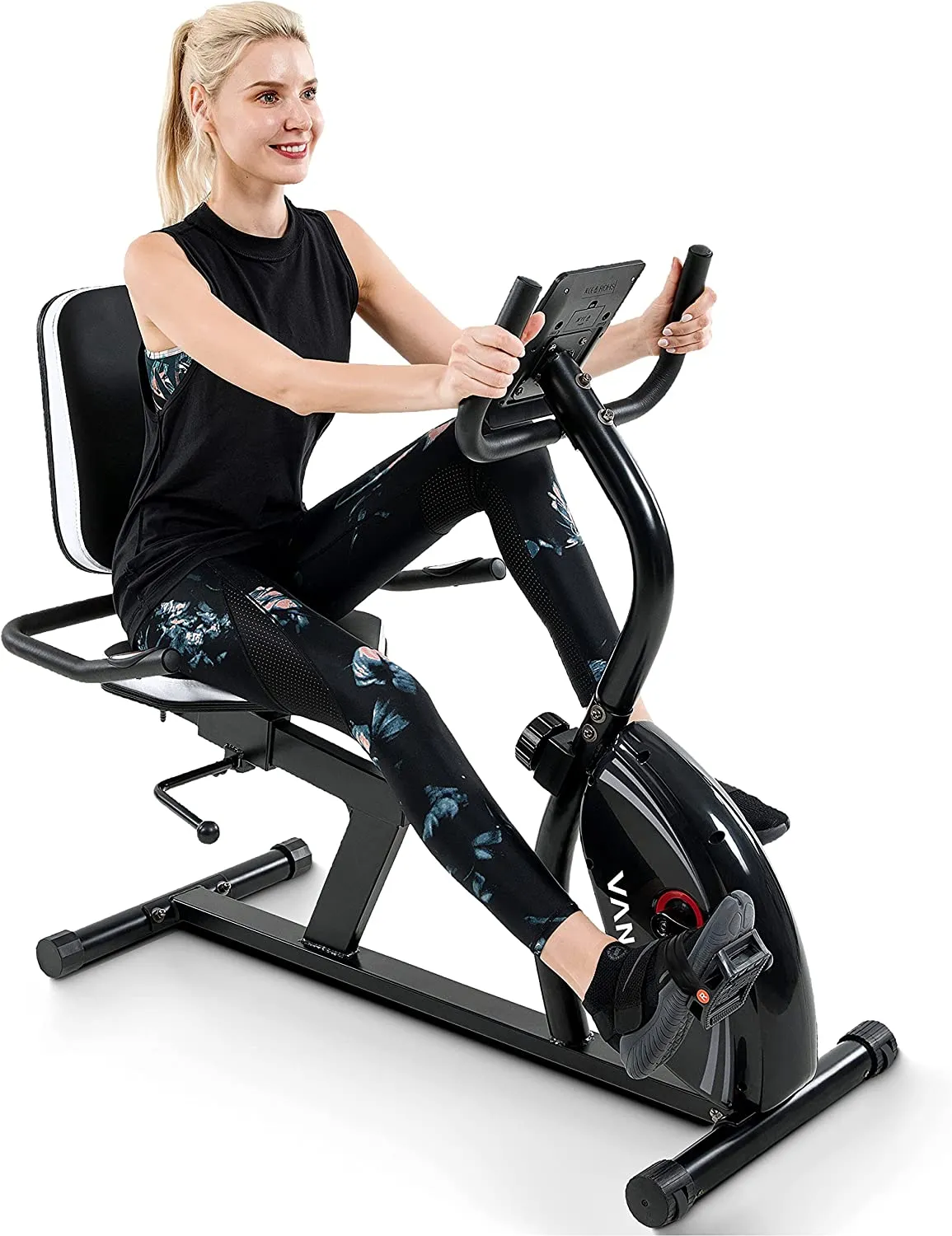 Recumbent Exercise Bike for Adults Seniors - Cardio Workout at Home with Magnetic Resistance, 380 lbs Weight Capacity, LED Monitor, Bluetooth Connectivity and Pulse Rate Monitoring