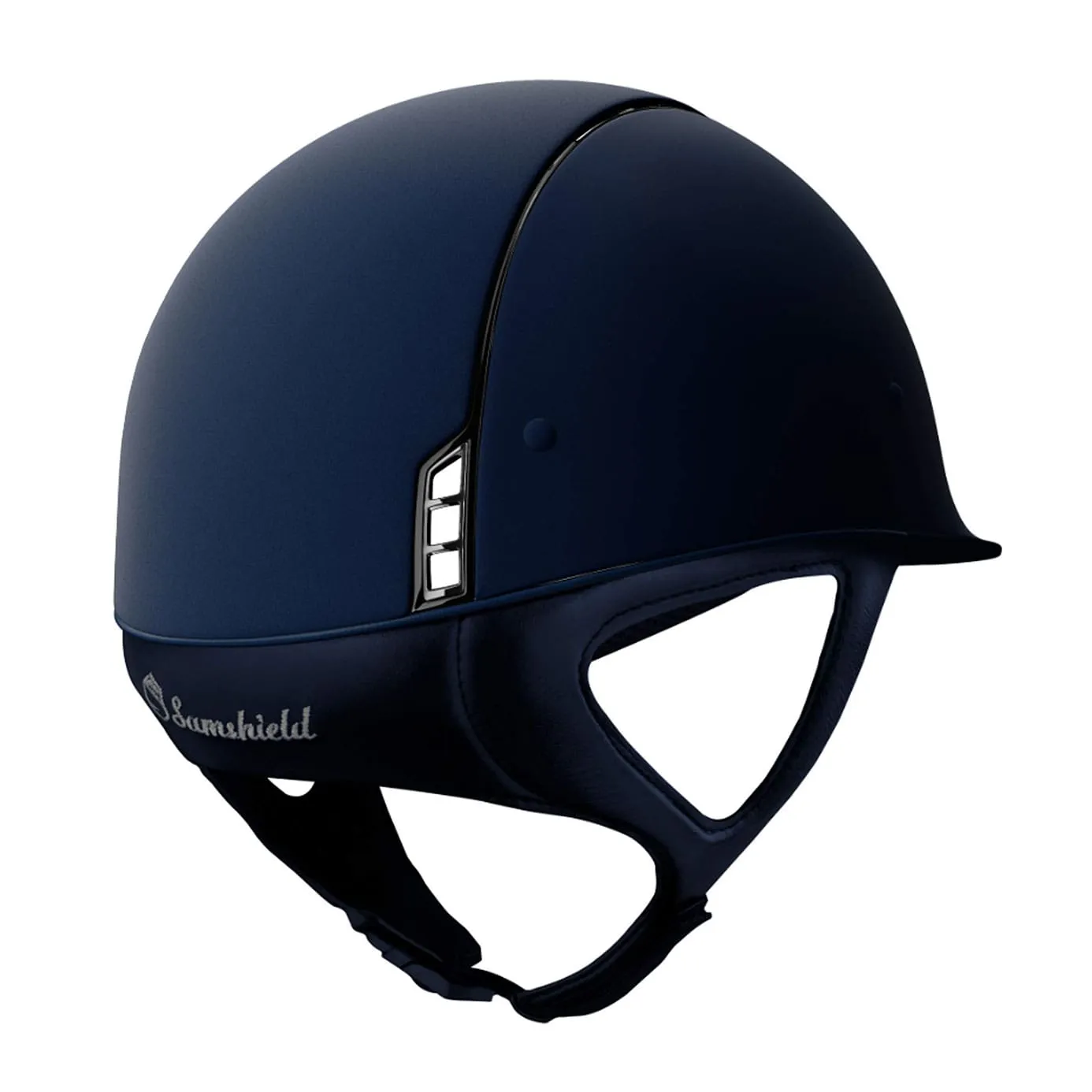 Samshield V1 Shadowmatt Hat with 5 Crystals & Dark Chrome - Navy