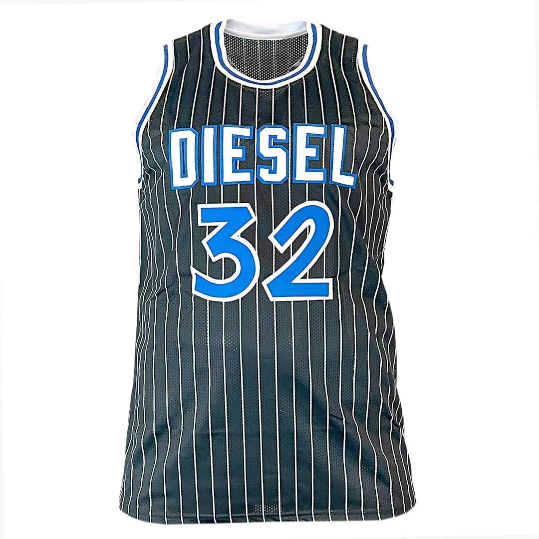 Shaquille O'Neal Signed Orlando Black Pinstripe Diesel Basketball Jersey (Beckett)