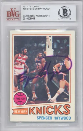 Spencer Haywood Autographed 1977 Topps Card #88 New York Knicks Beckett BAS #10008964