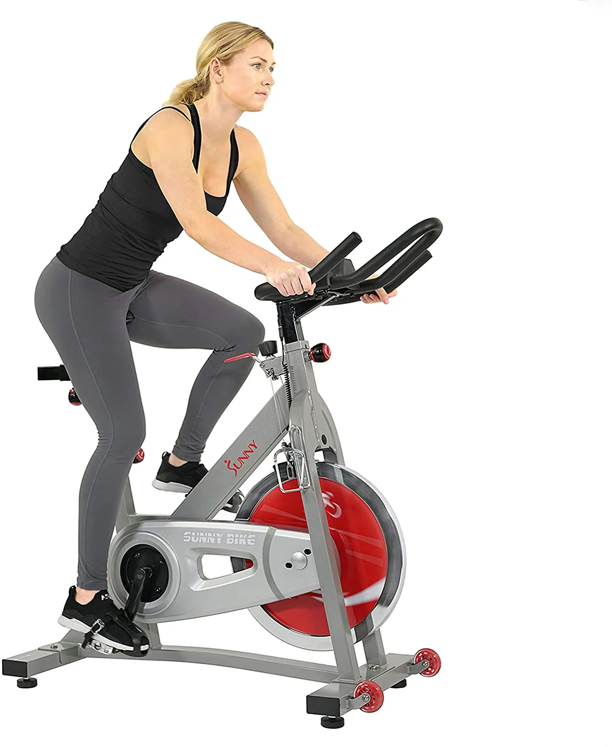 Sunny Health & Fitness Indoor Cycling Bike with 40 LB Flywheel and Dual Felt Resistance - Pro / Pro II