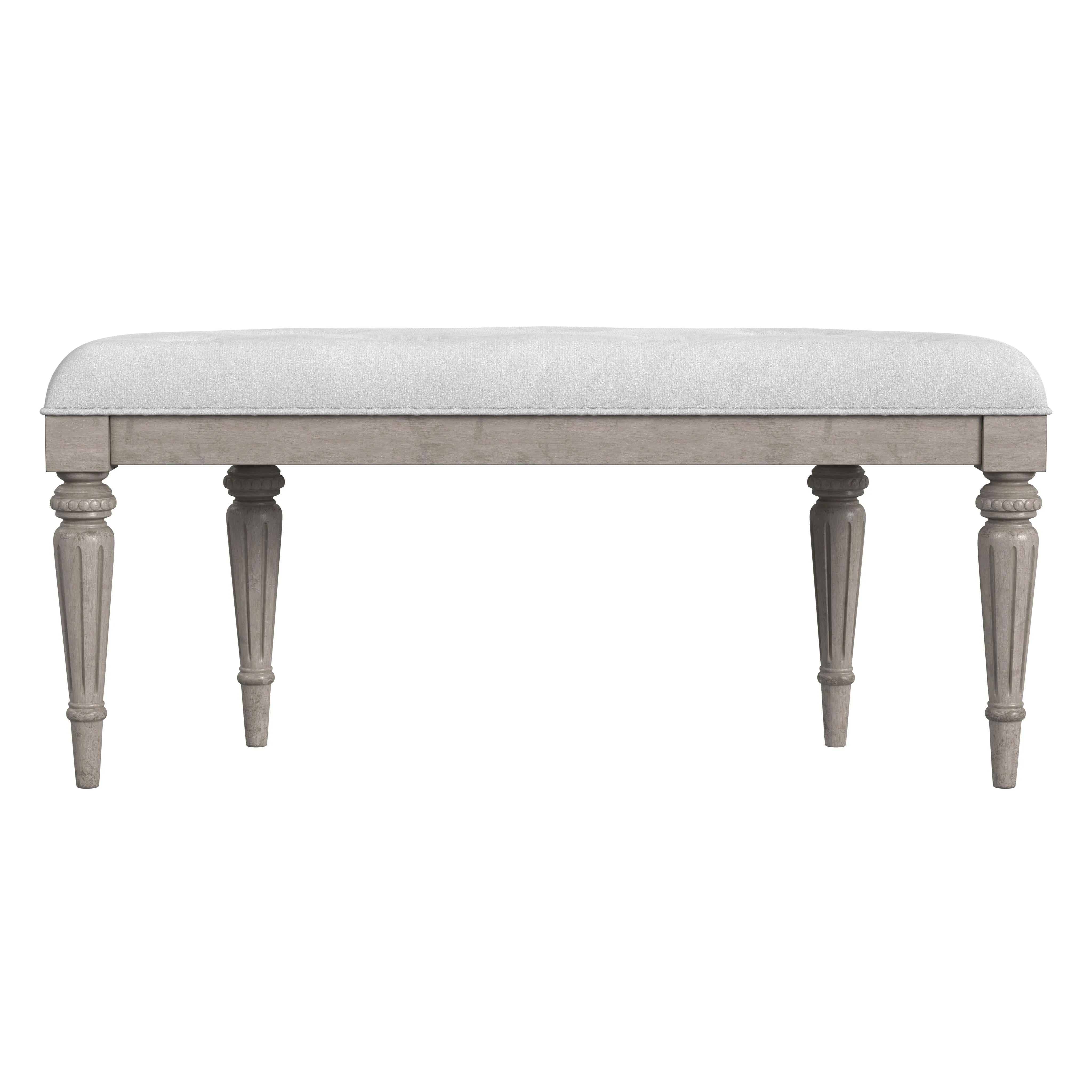 Tamara Upholstered Demilune 45"W Bench in Gray,Tan/Beige  1120247