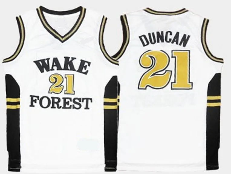 Tim Duncan Wake Forest Demon Deacons College Basketball Throwback Jersey