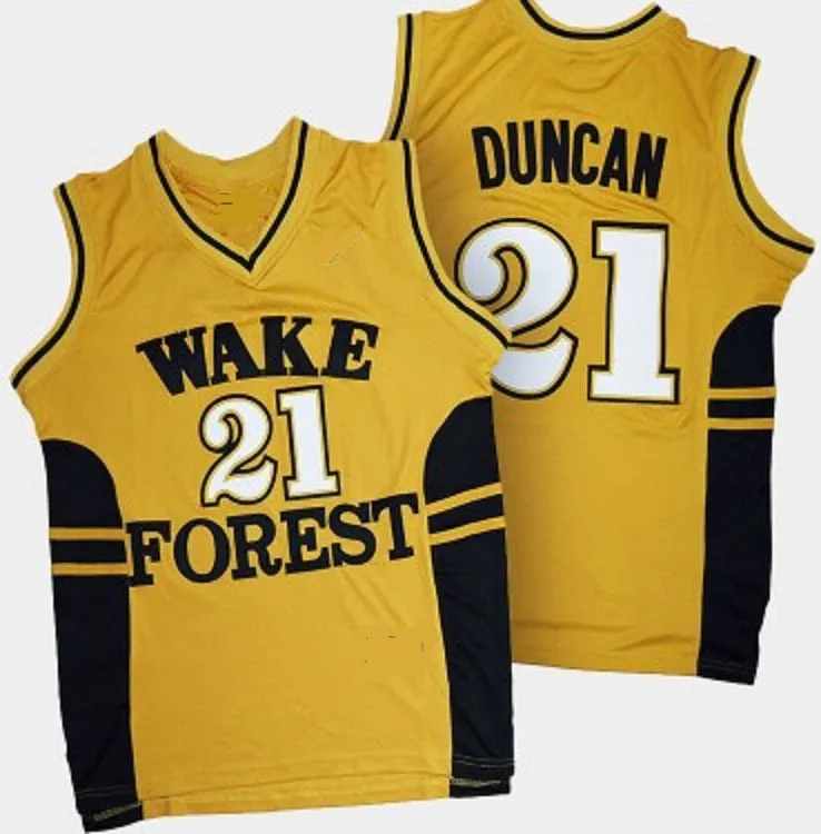 Tim Duncan Wake Forest Demon Deacons College Basketball Throwback Jersey