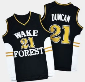 Tim Duncan Wake Forest Demon Deacons College Basketball Throwback Jersey