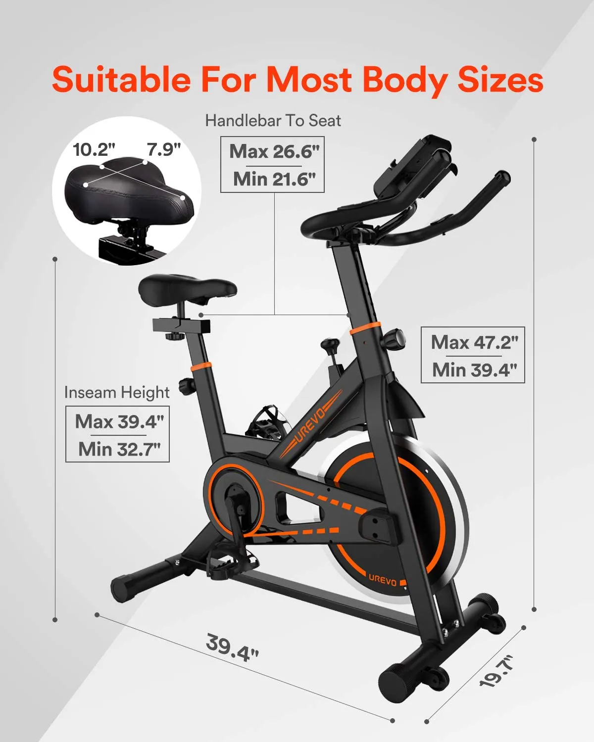 UREVO Indoor Cycling Bike Stationary,Exercise Bike Workout Bike,Fitness Bikes for Home Cardio Workout Bike Training Bike