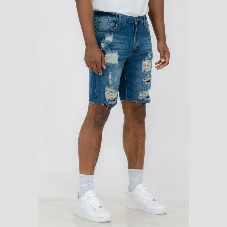 Washed Distressed Denim Shorts (4 Colors)