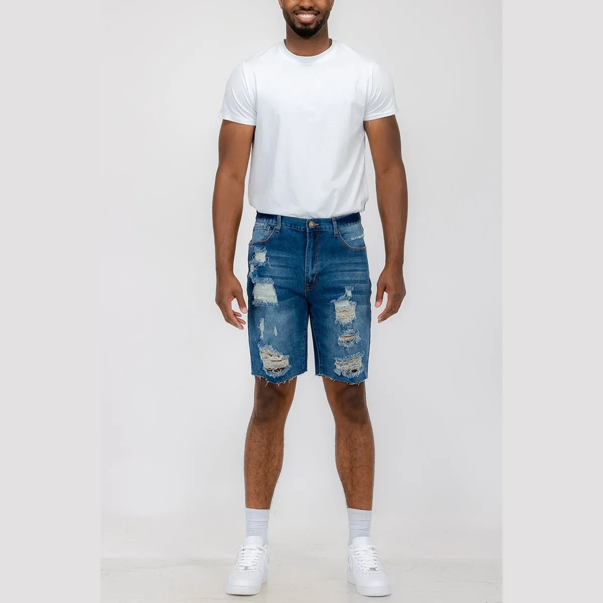 Washed Distressed Denim Shorts (4 Colors)