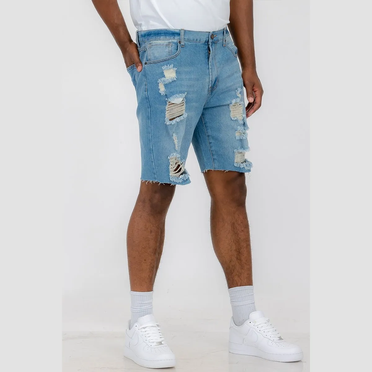 Washed Distressed Denim Shorts (4 Colors)