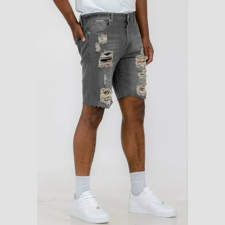 Washed Distressed Denim Shorts (4 Colors)