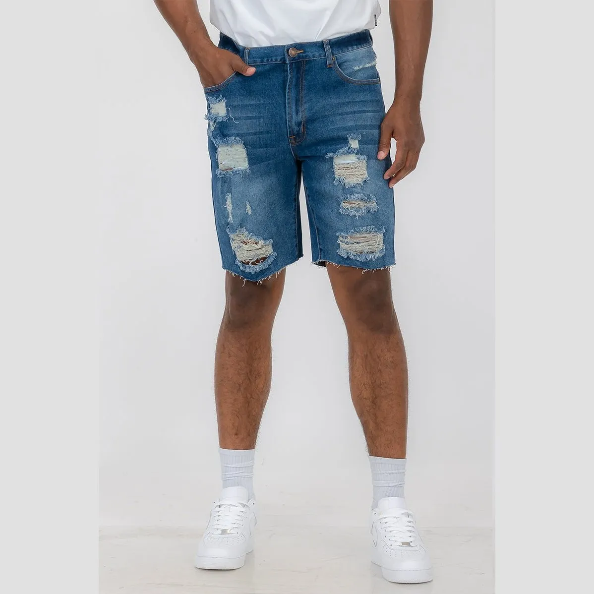 Washed Distressed Denim Shorts (4 Colors)