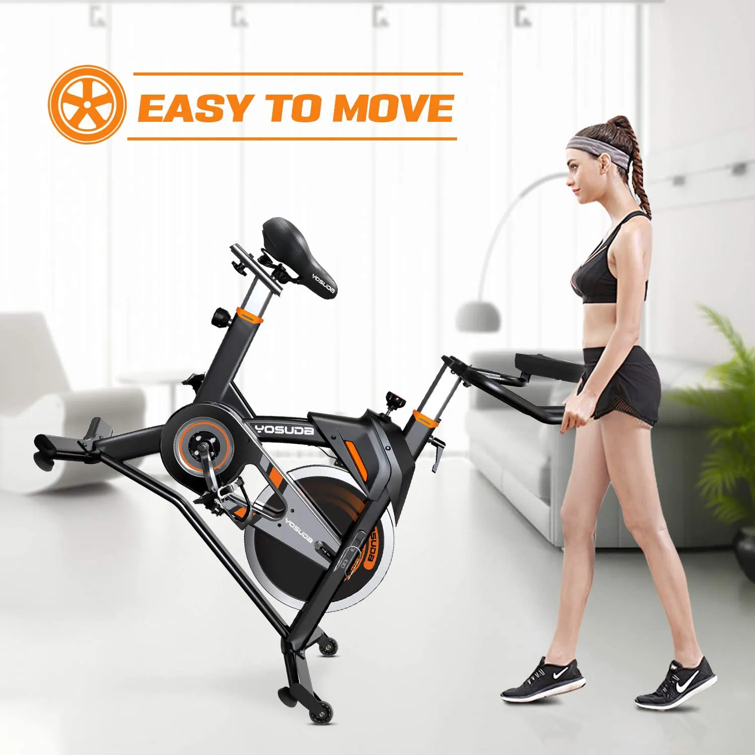 YOSUDA Indoor Cycling Bike Stationary - Exercise Bike for Home Gym with Comfortable Seat Cushion, Silent Belt Drive, iPad Holder