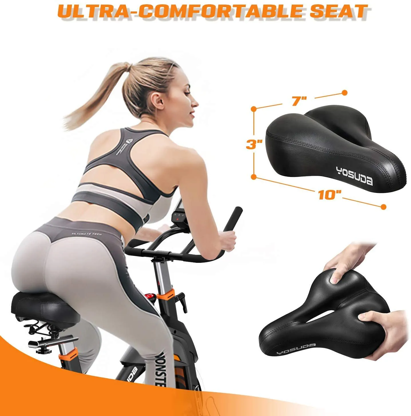 YOSUDA Indoor Cycling Bike Stationary - Exercise Bike for Home Gym with Comfortable Seat Cushion, Silent Belt Drive, iPad Holder