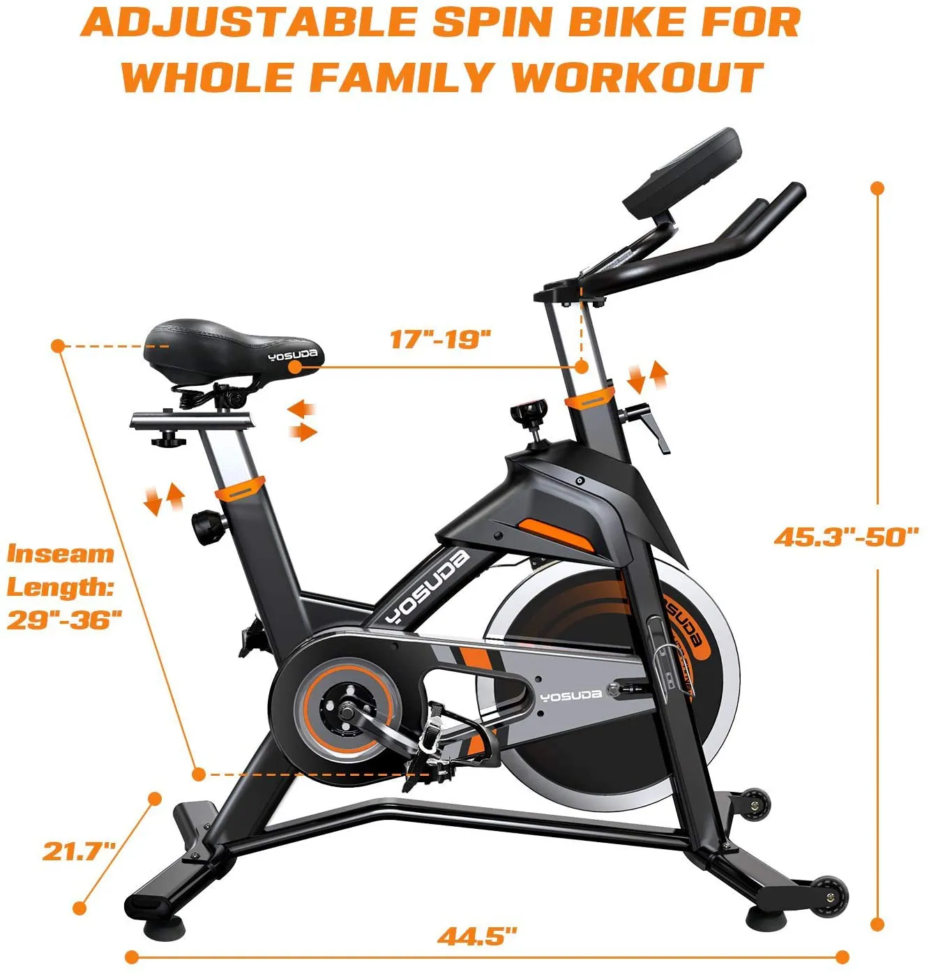 YOSUDA Indoor Cycling Bike Stationary - Exercise Bike for Home Gym with Comfortable Seat Cushion, Silent Belt Drive, iPad Holder